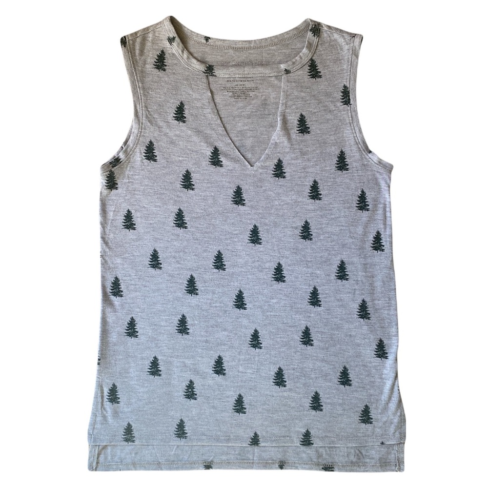 Evergreen Pine Tree Cut Out Gray Tank Top Grayson Threads